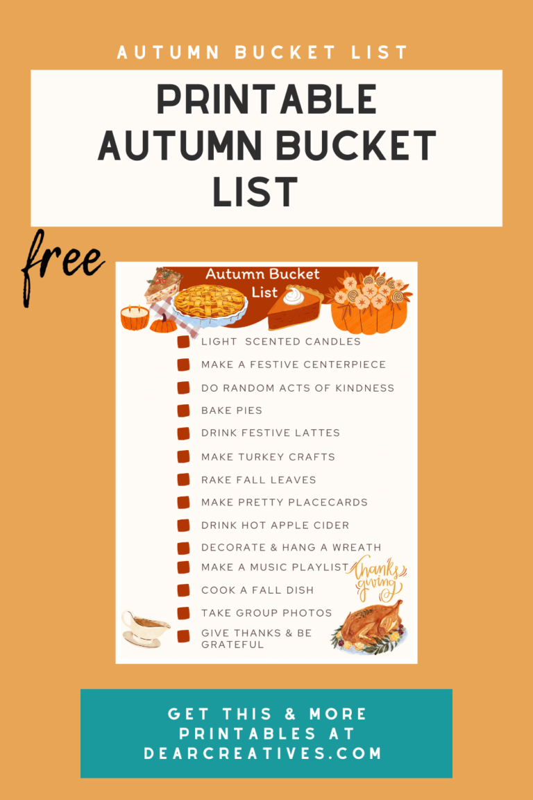 Printable Autumn Bucket List