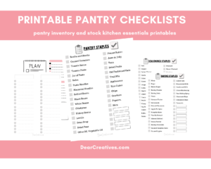 Printable Pantry Checklists - Dear Creatives