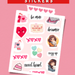 Valentine's Day Stickers - Designed to be printed and cut with Cricut. Or just print then cut them by hand... DearCreatives.com