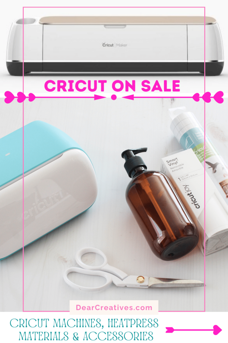 Cricut on Sale - Cricut machines, heat press and material and accessories. Find out more about the sale and where to get the Cricut Deals. Dearcreatives.com