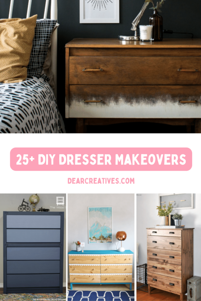 DIY Dresser Makeovers - Over 25 Dresser Makeover ideas to inspire you to revamp a dresser. These easy, creative, inspirational do it yourself dressers are a must see! DearCreatives.com