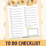 To Do Checklist Printable - With pretty flower design. Use this pretty checklist with boxes and lines to make and check off your to do lists. Find this and more printables at DearCreatives.com