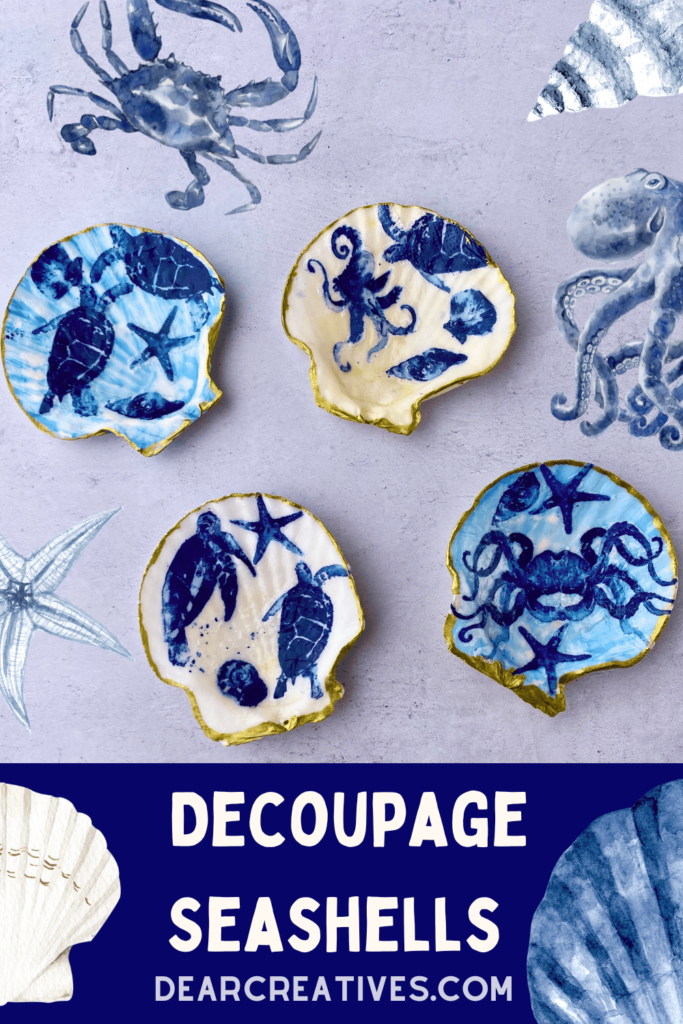 Beach Craft With Beachshells - Decoupage Craft Using Seashells - DearCreatives.com