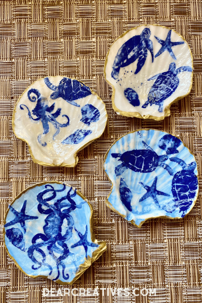 Beach Craft With Beachshells - Decoupage Seashells - DearCreatives.com