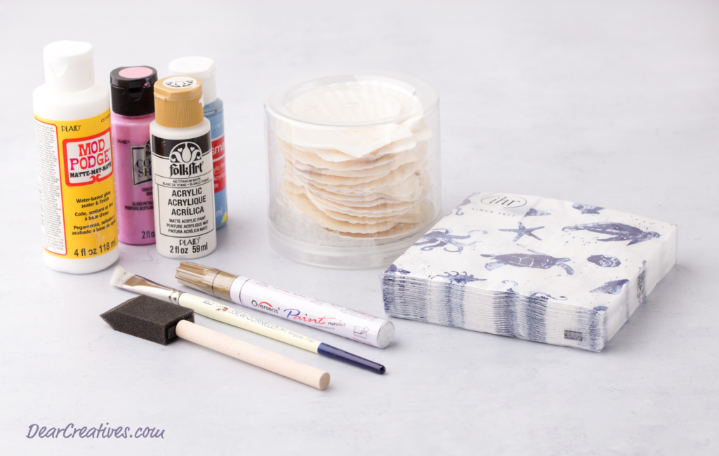 Beach Craft With Beachshells - Decoupage Craft Using Seashells - DearCreatives.com