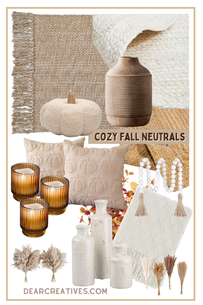Fall Home Decor Ideas - Transform your home starting with neutrals and adding pops of autumn-fall colors. Fall decorations and tips for creating a look you will love! DearCreatives.com