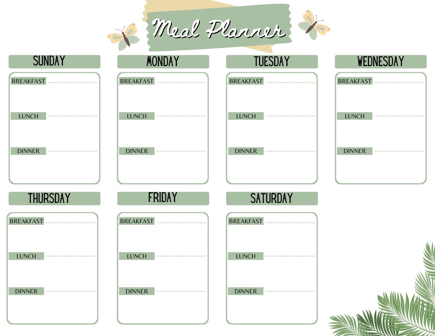 Meal Planner Template Mockup Sample for Gallery © 2026 DearCreatives.com