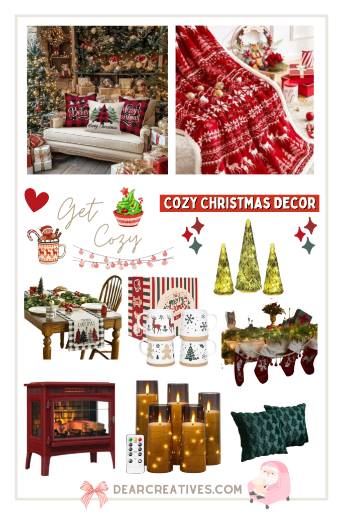 Cozy Christmas Decor Ideas - Over 15 Decorating ideas to make the home cozy for Christmas - Find this list and more ideas for decorating the home for the holidays! DearCreatives.com