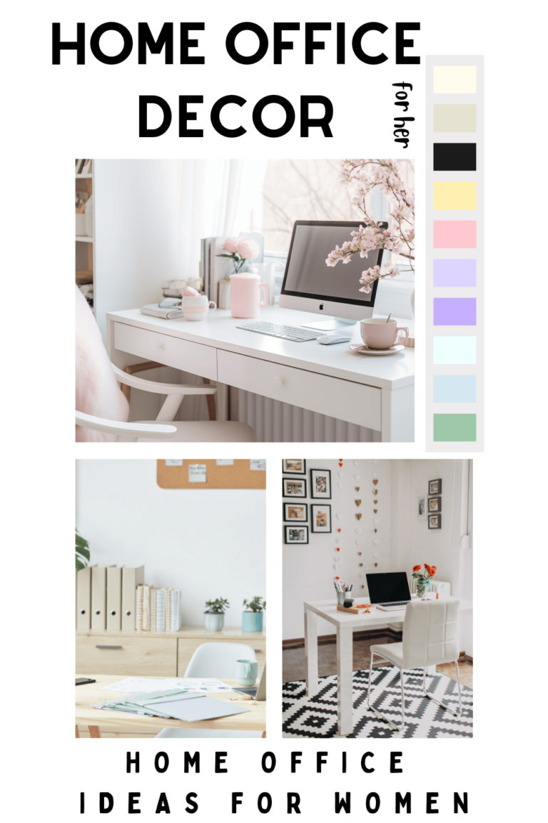 Home Office Decor -Home Office Decor - Home Office Ideas For Women - tips on selecting paint colors for the office, office decor, desks, lighting... Lots of ideas for helping you plan and get your perfect office space to be productive in! Make the office you will love! DearCreatives.com