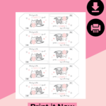 Valentine's Day Card Printables - Free printable sheet of Cute Valentine's Day Cards to print. You can use a hole punch and take ribbon to tie them onto a gift or candy... Get and download the file DearCreatives.com (print to use as Valentine's Day classroom cards or Valentine's Day gift cards). Two cute cats, hearts, place for signature...