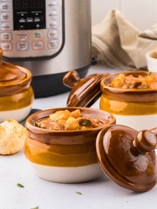 Instant Pot Beef Stew Recipe A classic beef stew cooked in the Instant Pot for 35 Minutes! Comfort food made quickly and tastes like it took hours to cook! Cook this tasty beef stew and enjoy! Print the recipe at DearCreatives.com