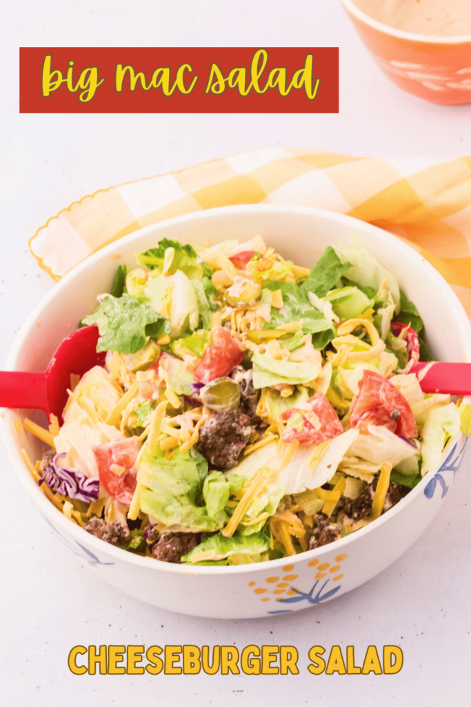 Cheeseburger Salad - Quick, easy, healthy, and includes the special sauce salad dressing! Make this with a few ingredients and enjoy! DearCreatives.com