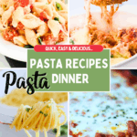 Pasta Recipes Dinner Find Quick, Easy, Delicious Pasta Recipes. These pasta recipes can be for a weeknight dinner, Sunday suppers, weekends, or holidays. Find pasta recipes with and without meat. DearCreatives.com
