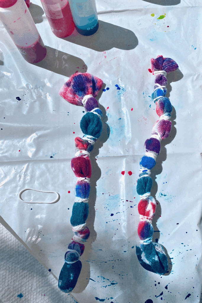 Tie dying socks! Fun way to get colorful socks to wear. Go to DearCreatives.com