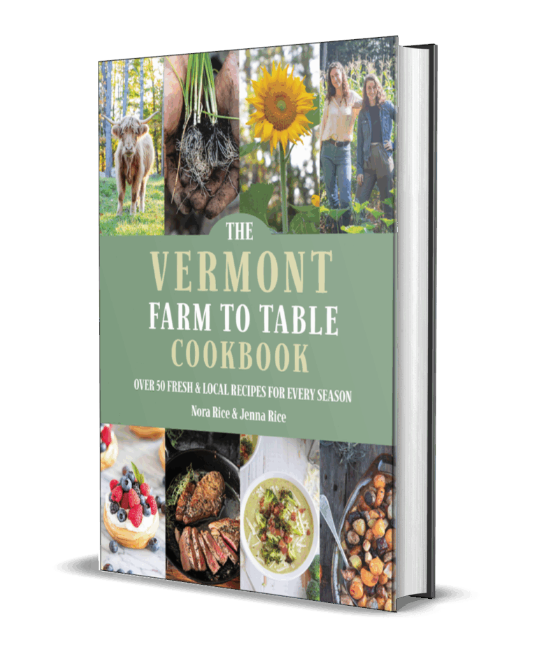 The Vermont Farm To Table Cookbook Image of Book cover with beautiful seasonal recipes and Vermont scenery Review at DearCreatives.com
