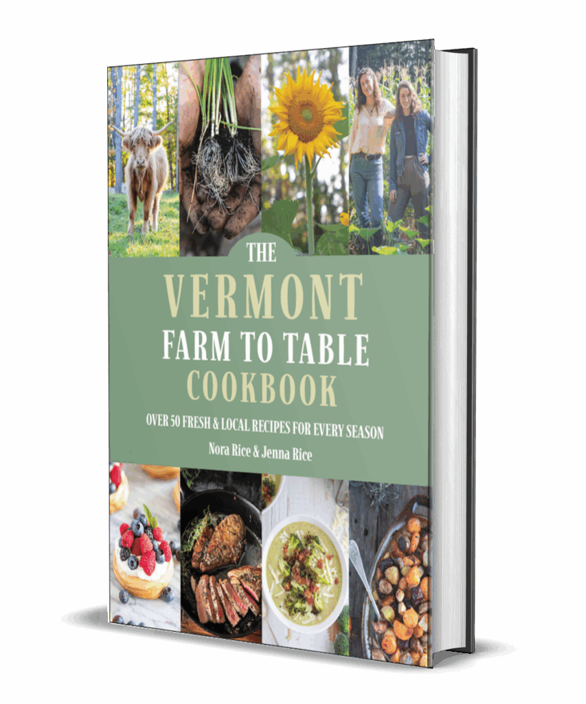 The Vermont Farm To Table Cookbook Image of Book cover with beautiful seasonal recipes and Vermont scenery Review at DearCreatives.com