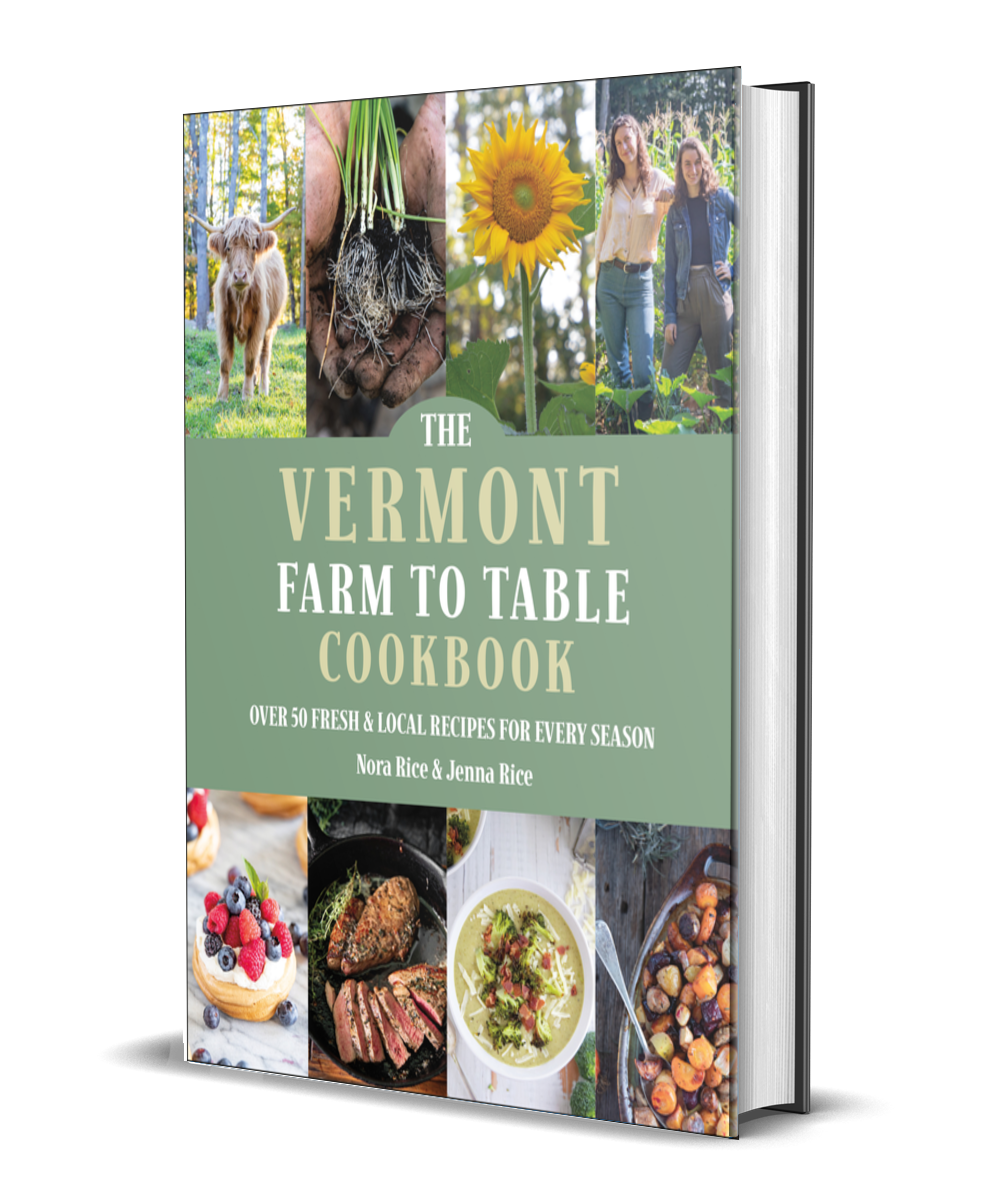 The Vermont Farm To Table Cookbook Image of Book cover with beautiful seasonal recipes and Vermont scenery Review at DearCreatives.com