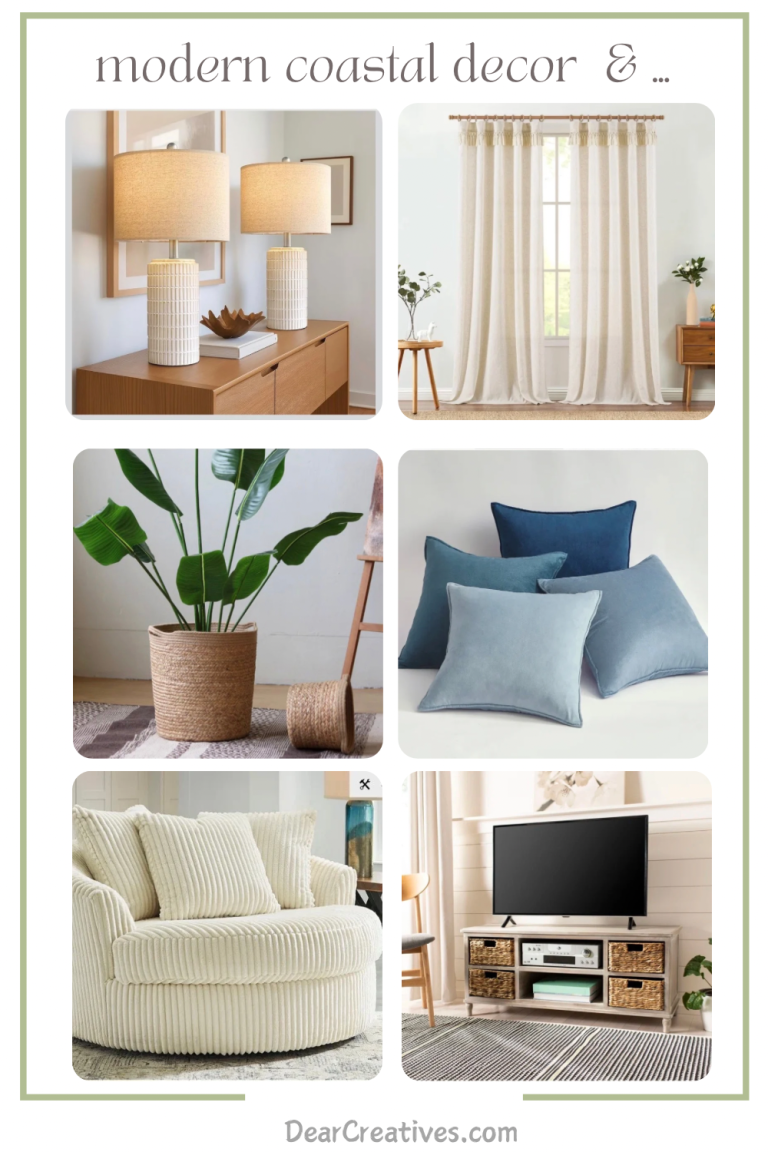 Coastal Decor Finds for a Kitchen and Living Room Makeover (Modern Coastal Style)